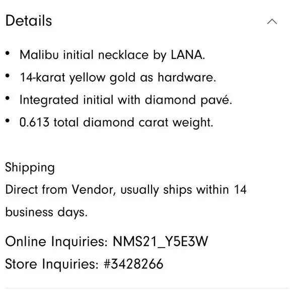💎NWT LANA MALIBU INITIAL NECKLACE “M” 14 K GOLD & DIAMOND - Picture 7 of 17